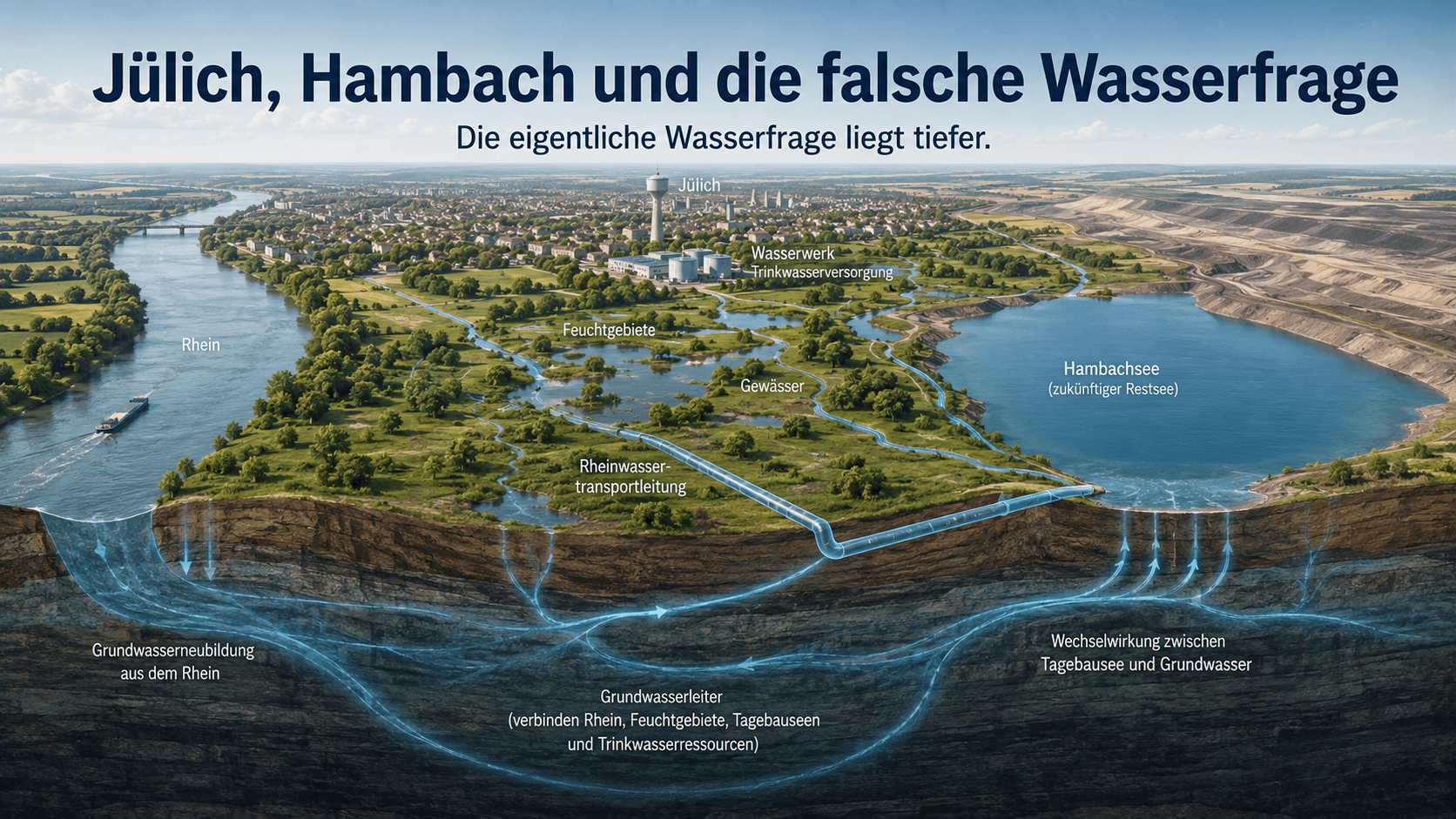 Beitragsbild zur Wasserfrage in Jülich und Hambach.